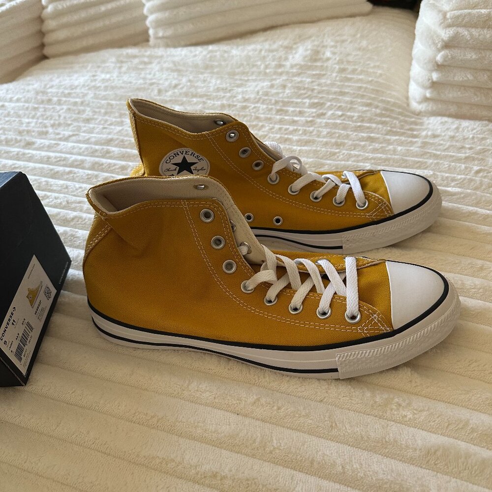 New With Box - Yellow High Top Converse All Stars Unisex Sneakers
